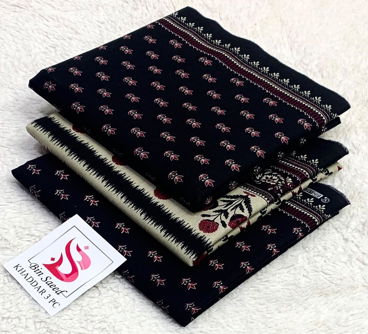 3 Piece Printed Khaddar Unstitched Suit