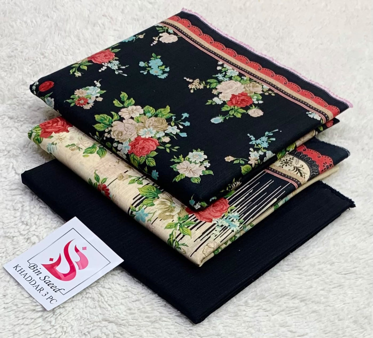 3 Piece Printed Khaddar Unstitched Suit